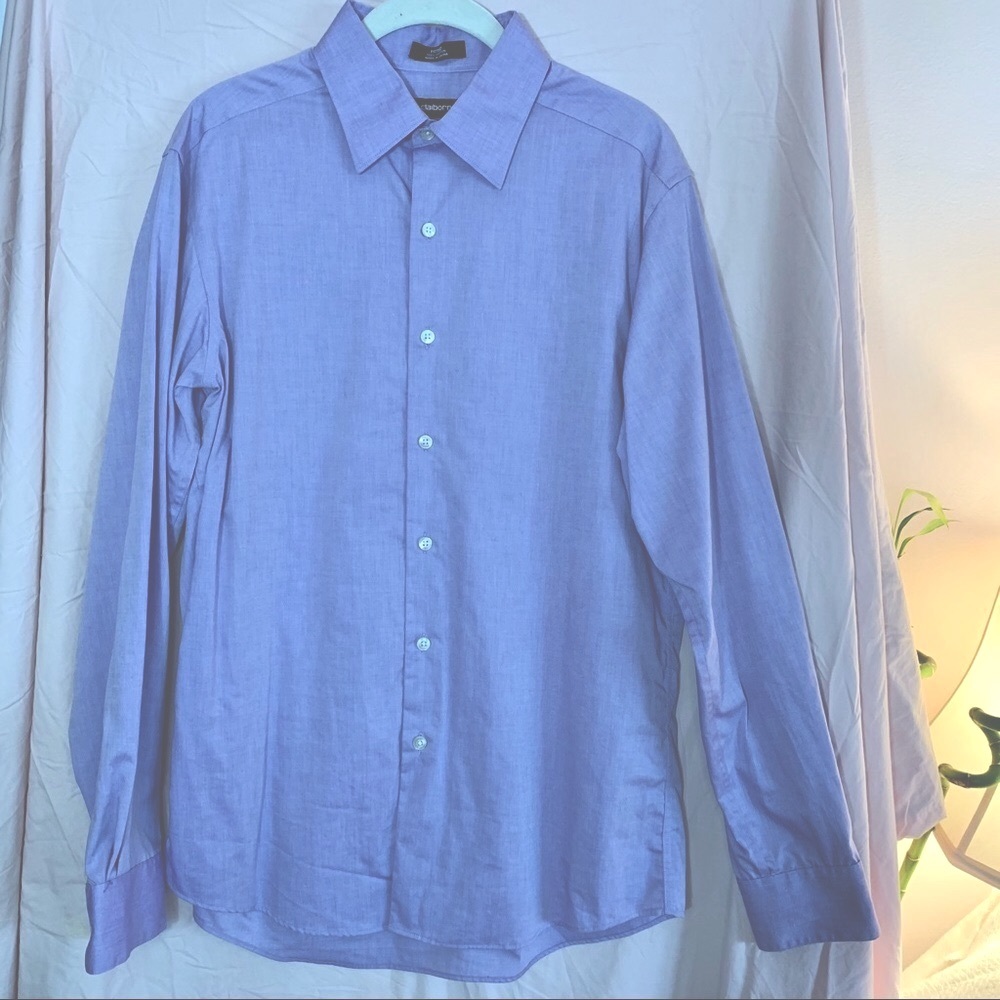 Claiborne lavender men’s fitted button down